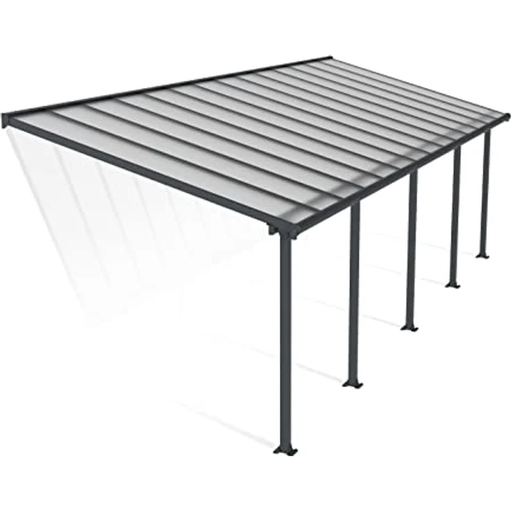 CANOPIA Terrassenüberdachung Alu Olympia 3X8.51 Polycarbonat Pergola Grau, 860 x 295 cm, UV-Schutz, einfache Montage – Bild 1