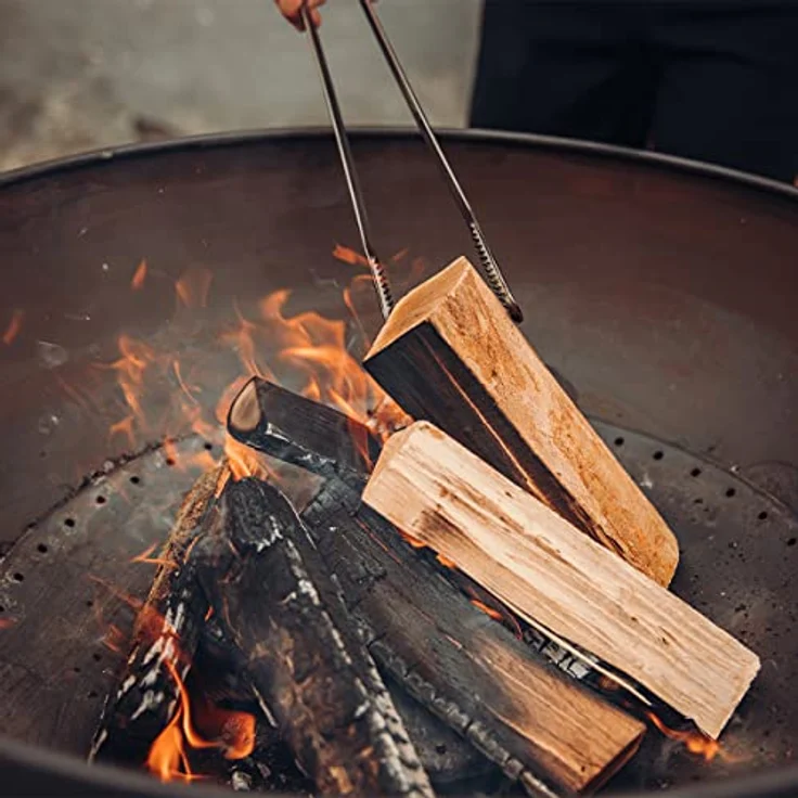 höfats - Feuerzange - Kaminbesteck zur sicheren Handhabung von Brennholz - auch als Grillzange verwendbar - Zubehör für Feuerschalen, Kamin, Grill oder Holzofen - Edelstahl, spülmaschinenfest – Bild 4