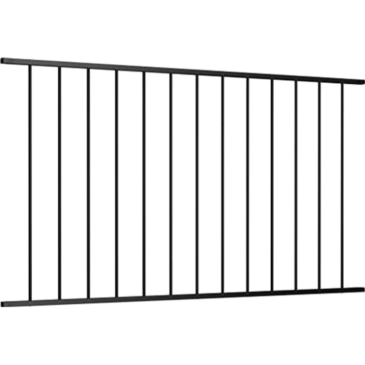 vidaXL Zaunfeld Zaunpfosten, pulverbeschichteter Stahl, witterungsbeständig, 1,7x1 m, schwarz – Bild 3