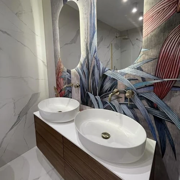 wohnwerk.idee Aufsatzwaschbecken Keramik Weiß 55x41,5cm Queen - Geräumiges Design, strapazierfähiges Material, einfache Installation – Bild 2