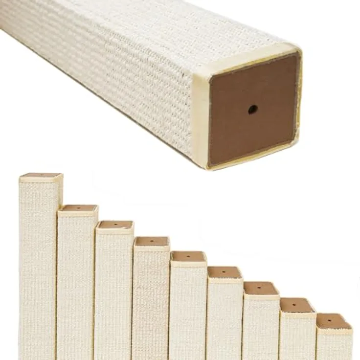 EYEPOWER M8 Sisalstamm für Kratzbaum, 15 cm Eckig, 9 x 9 cm, 100% Sisal, stabile Kratzsäule für Katzen