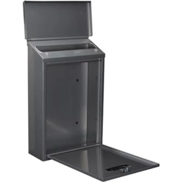 Setpoint Briefkasten mit Namenssschild, Ersatzschloss & 4 Schlüsseln, Silber, 40x27cm – Bild 4
