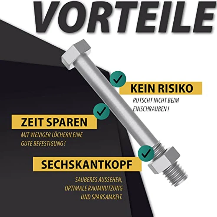 PARCO Sechskantschrauben M10 x 100 mm mit Muttern, DIN 601 verzinkt 10 Pack – Bild 5