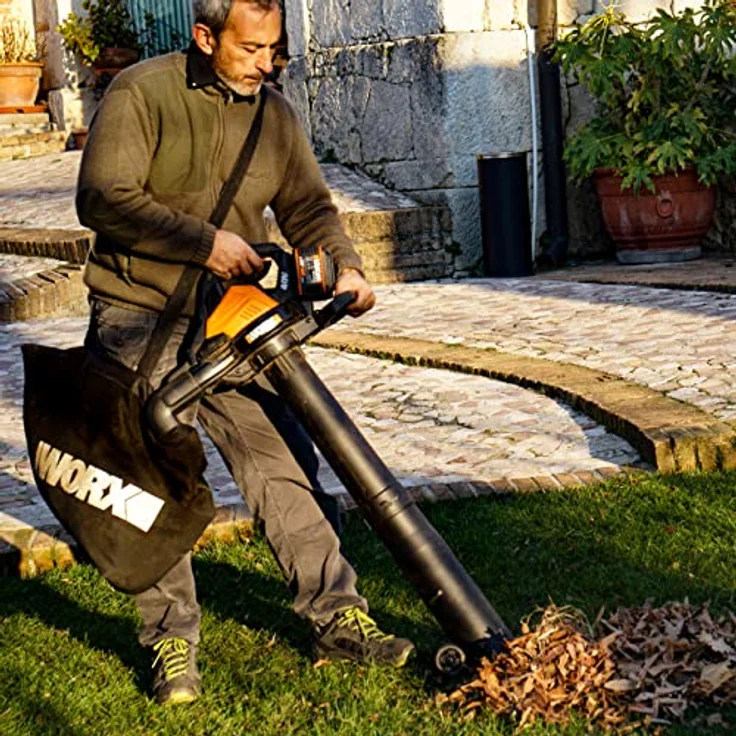 WORX WG583E.9 Akku-Laubbläser/Laubsauger 40V(2x20V) - 2 in 1 zum Laub Zusammenkehren & Aufsaugen - 35L Fangsack - ohne Akku und Ladegerät – Bild 5