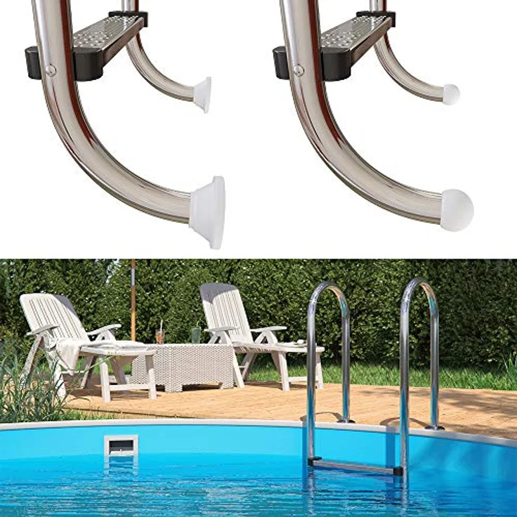 Oskar Poolleiter Einbauleiter 3 Stufen Schwimmbadleiter V2A Edelstahl Pool Einstieg – Bild 5