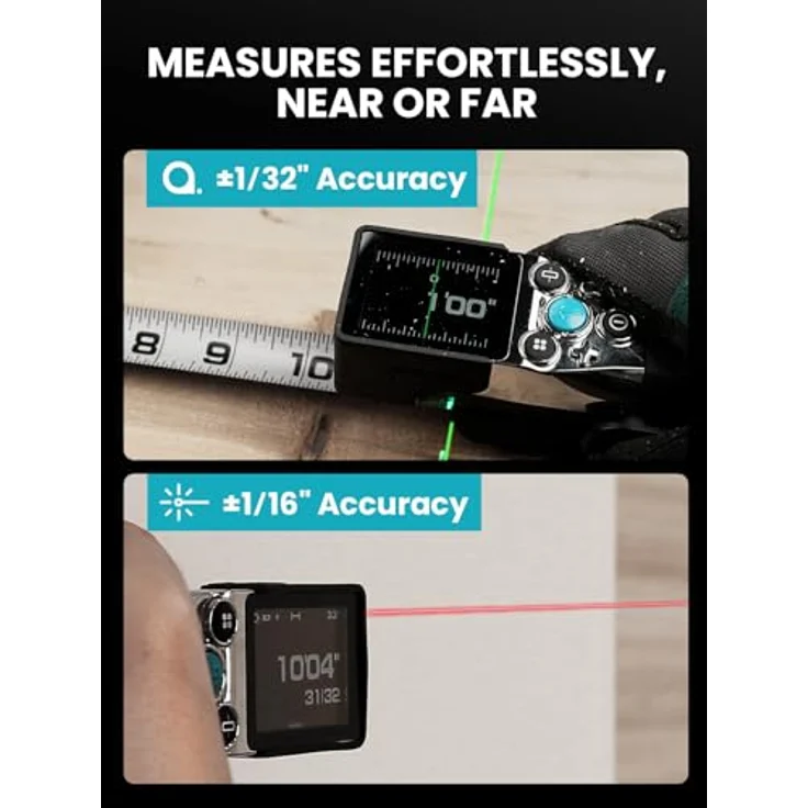 MiLESEEY XTape 1 Laser Entfernungsmesser, 100m digitales Maßband mit OLED Display, P2P und App für präzise Pythagoras- und Flächenmessung – Bild 2