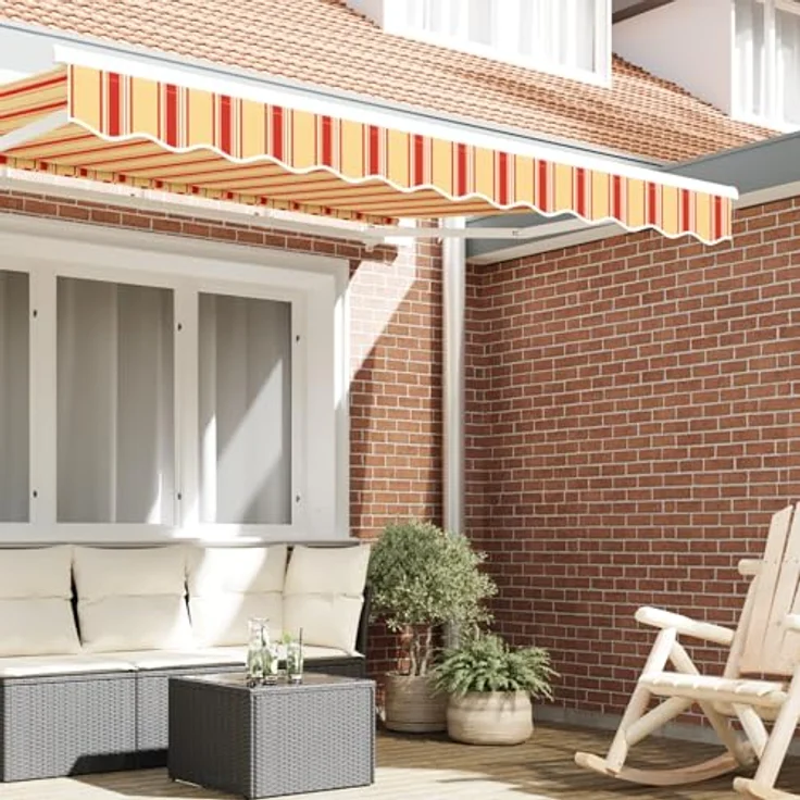 vidaXL Markisen Volant, Mehrfarbig gestreift für 2,5 m Rahmen, 2,3 x 0,2 m, rechteckig, orange – Bild 5