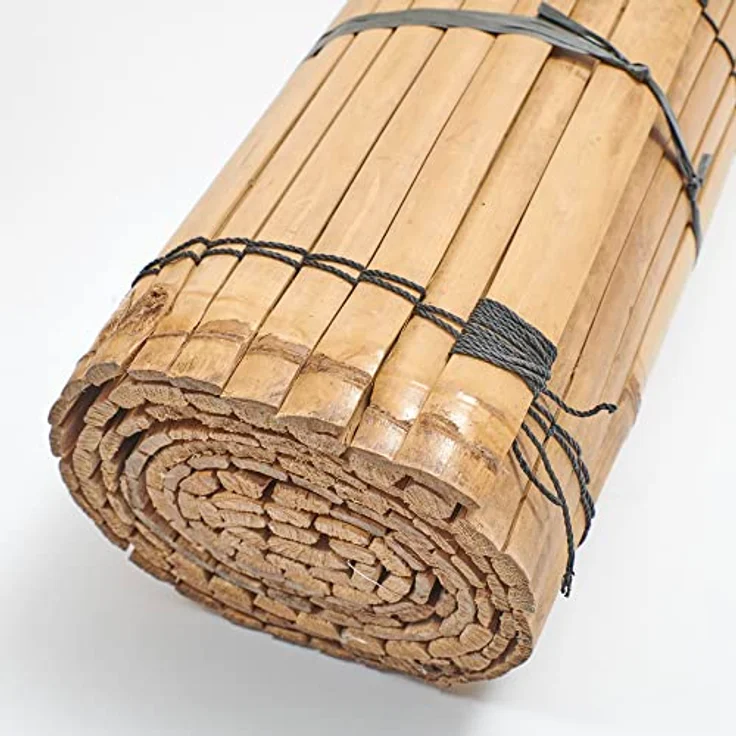 Bamboona Flexible Filigrane Beetumrandung aus hellen Bambusleisten, praktische Rasenkante, anpassbare Einfassung für Beete und Mörtelkübel, 200 cm (Höhe 50 cm) – Bild 2