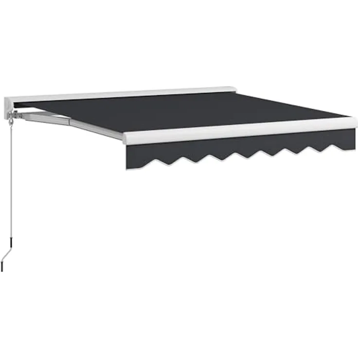 Outsunny Gelenkarmmarkise 2,5 x 2 m Elektrische Markise mit Handkurbel, Fernbedienung Wandmontage Sonnendach Balkonmarkise für Garten Alu Grau - Preisvergleich