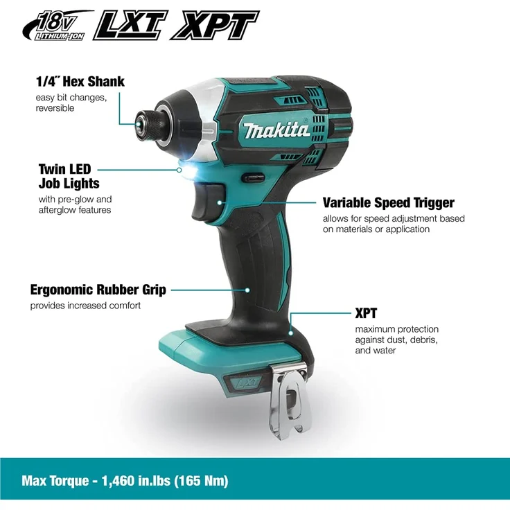 Makita DTD152Z Akku-Schlagschrauber 18V 165Nm 2900 U/min 3500 Schläge/min ohne Akku und Ladegerät Li-Ion 1,3 kg Überlastschutz – Bild 9