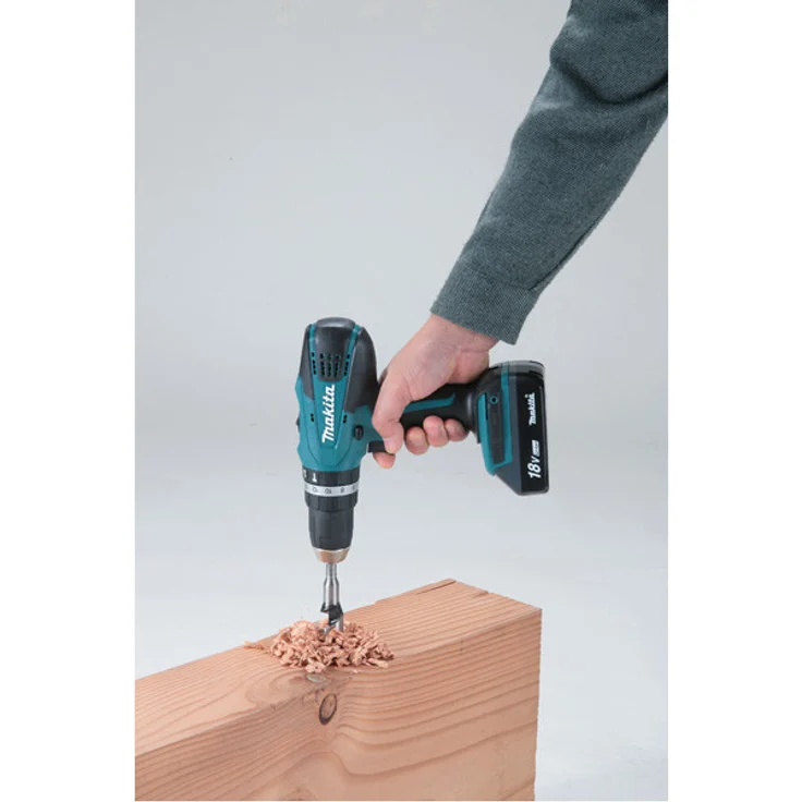 Makita HP457DWE10 - 18V G-Serie Akku-Schlagbohrschrauber (2 x 1,5 Ah) mit Ladegerät und 74-tlg. Zubehör-Set im Werkzeugkoffer – Bild 7
