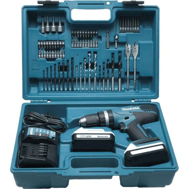 Makita HP457DWE10 - 18V G-Serie Akku-Schlagbohrschrauber (2 x 1,5 Ah) mit Ladegerät und 74-tlg. Zubehör-Set im Werkzeugkoffer – Bild 5
