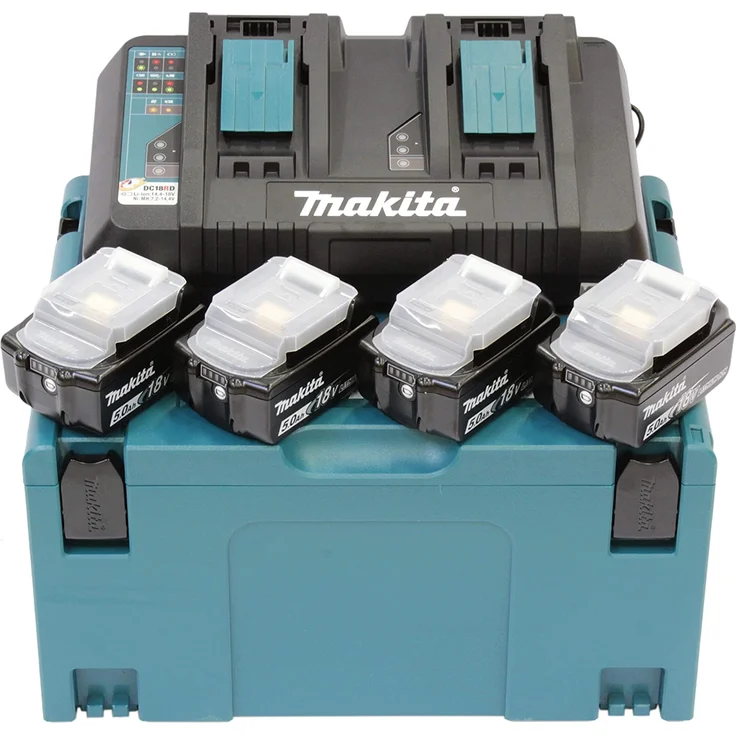 Makita Power Source Kit 4 x Werkzeugakku 18 V / 5,0 Ah + Ladegerät (197626-8), Starter-Set – Bild 2