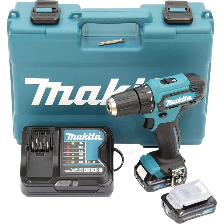 Makita DF333DSAE 12V Akku Bohrschrauber 2x Akku 2,0 Ah Ladegerät und Werkzeugkoffer – Bild 1
