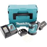 Makita DBO 180 RFJ 18 V Akku Exzenterschleifer im Makpac + 2 x 3 Ah Akku + Ladegerät