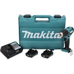 Makita DF333DWAE Akku Bohrschrauber 12 V max. 30 Nm, 2x Akku 2,0 Ah, Ladegerät, Koffer