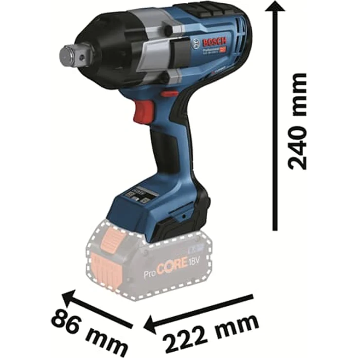 Bosch Professional GDS 18V-1050 H Akku-Drehschlagschrauber BITURBO Anziehmoment 1050 Nm Losbrechmoment 1700 Nm ohne Akku ohne Ladegerät L-Boxx – Bild 2