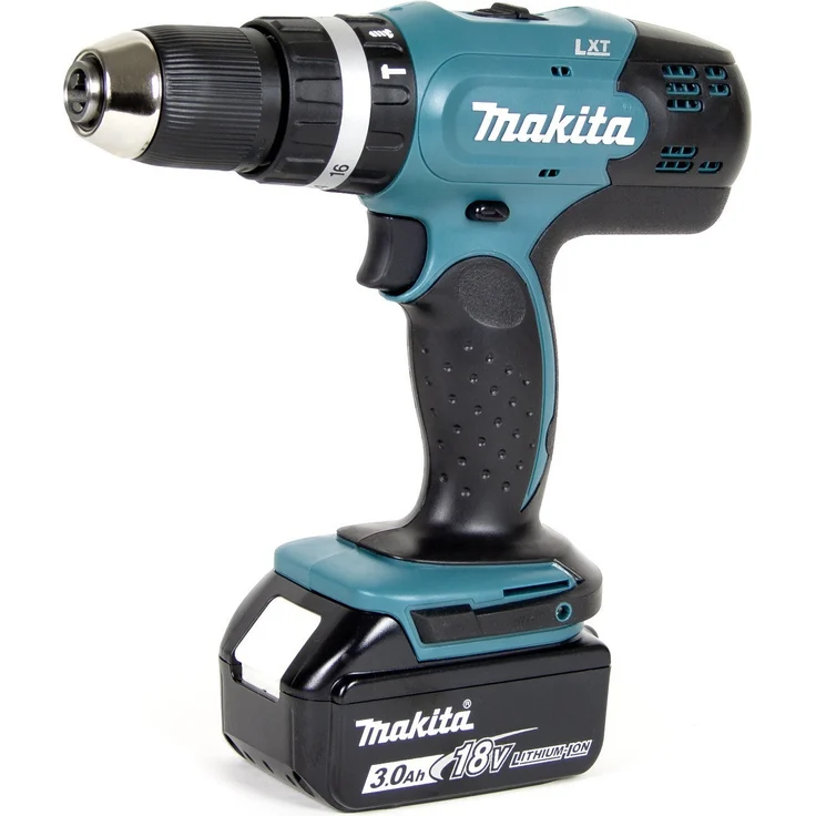Makita DHP453RFX2 Akku-Schlagbohrschrauber blau-schwarz,18 V 2 x 3,0 Ah im Alukoffer,96-tlg. Zubehörset – Bild 6