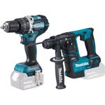 Makita DLX2278 Akku Kombo-Set mit Schlagbohrschrauber DHP484 (54 Nm) und Bohrhammer DHR171 (1,2 J) - Solo