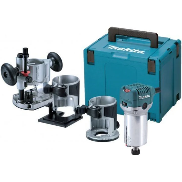 Makita RT0700CX2J Oberfräse und Trimmer Parallelanschlag 6 x 160 mm, 710 Watt Leistung, 8 mm Spannzangenweite, 40 mm Fräskorbhub – Bild 10