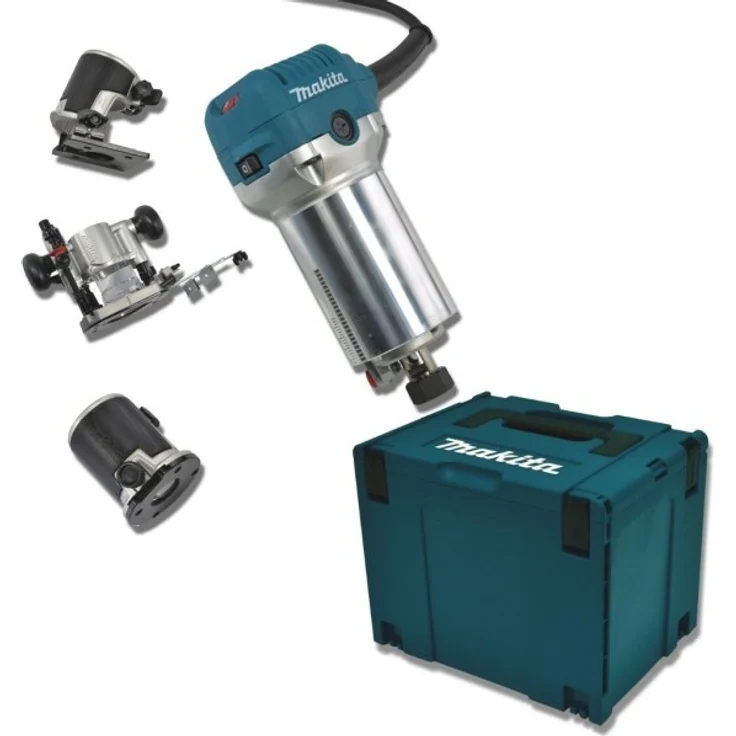 Makita RT0700CX2J Oberfräse und Trimmer Parallelanschlag 6 x 160 mm, 710 Watt Leistung, 8 mm Spannzangenweite, 40 mm Fräskorbhub – Bild 7