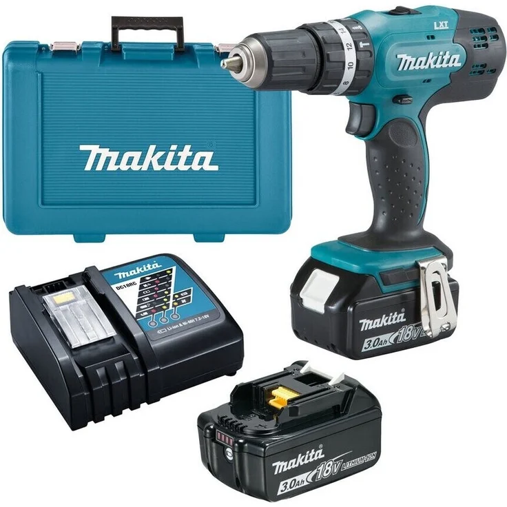 Makita DHP453RFE Akku-Schlagbohrschrauber 42 Nm Schlagstopp 18V 2xAkku Ladegerät – Bild 1