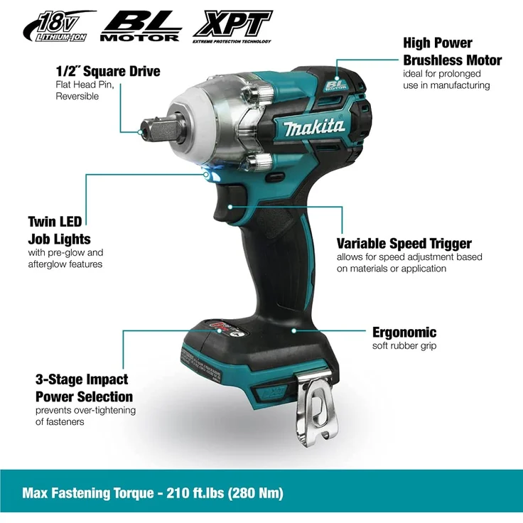 Makita DTW285Z Akku-Schlagschrauber 18,0 V (ohne Akku, ohne Ladegerät) – Bild 8
