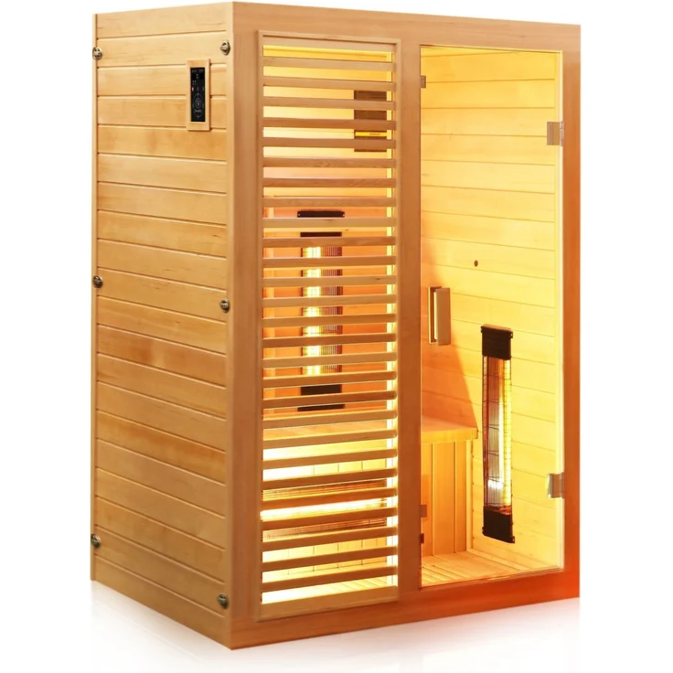 Dewello Infrarotkabine Infrarotsauna HAMLIN 130cm x 105cm inkl. Vollspektrumstrahler, Bodenstrahler – Bild 2