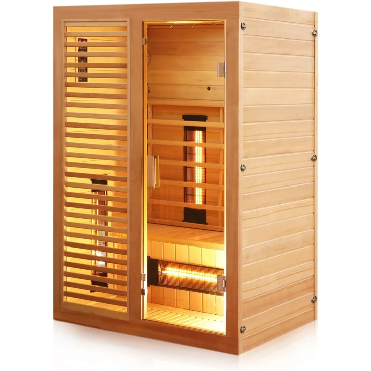 Dewello Infrarotkabine Infrarotsauna HAMLIN 130cm x 105cm inkl. Vollspektrumstrahler, Bodenstrahler – Bild 3