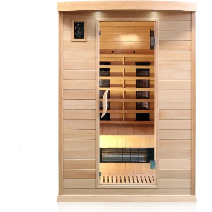 Dewello Infrarotkabine Infrarotsauna PIERSON 135cm x 105cm inkl. Vollspektrumstrahler, Bodenstrahler – Bild 1