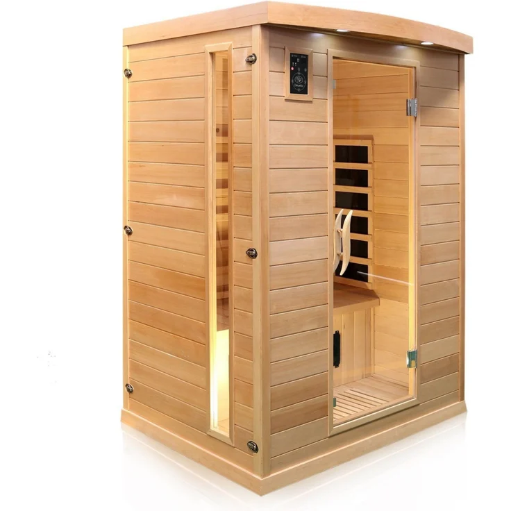 Dewello Infrarotkabine Infrarotsauna PIERSON 135cm x 105cm inkl. Vollspektrumstrahler, Bodenstrahler – Bild 2