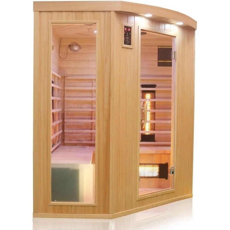 Dewello Infrarotkabine Infrarotsauna HALEY 160cm x 160cm inkl. Vollspektrumstrahler, Bodenstrahler und Zubehör – Bild 3