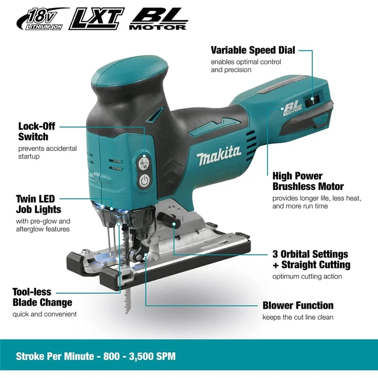Makita DJV181Z Akku Pendelhubstichsäge 18 V ohne Akku ohne Ladegerät – Bild 9
