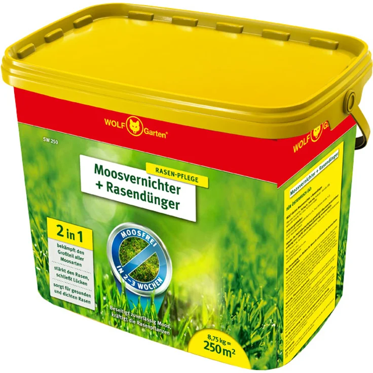 WOLF-Garten 2-in-1 Moosvernichter und Rasendünger SW 250 8,75 kg für 250 m² – Bild 1