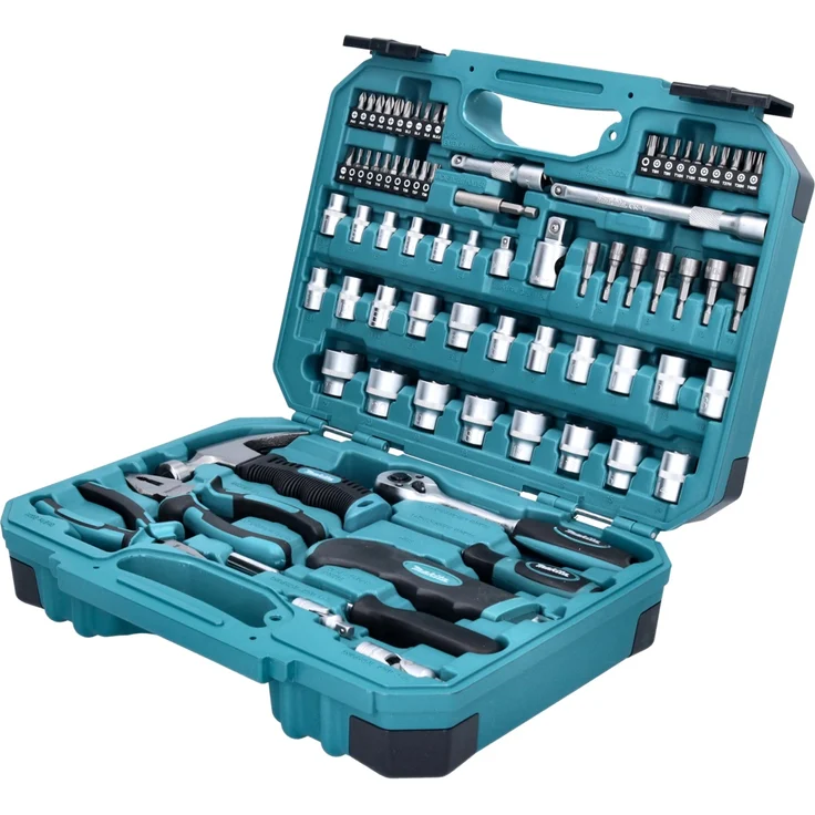 Makita Werkzeug-Set E-10899, Chrom Vanadium Stahl, 76tlg. mit Transportkoffer, Hammer, Kombizange und Cuttermesser – Bild 3