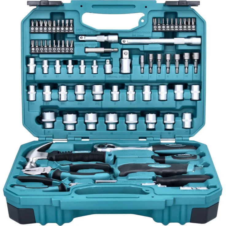 Makita Werkzeug-Set E-10899, Chrom Vanadium Stahl, 76tlg. mit Transportkoffer, Hammer, Kombizange und Cuttermesser – Bild 4