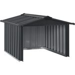 Juskys Mähroboter Garage MGMT1 mit Satteldach, anthrazit, Metall, 86 × 98 × 63 cm, Sonnen- und Regenschutz, anthrazit