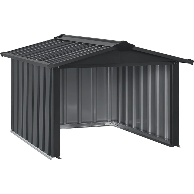 Juskys Mähroboter Garage MGMT1 mit Satteldach, anthrazit, Metall, 86 × 98 × 63 cm, Sonnen- und Regenschutz, anthrazit – Bild 1