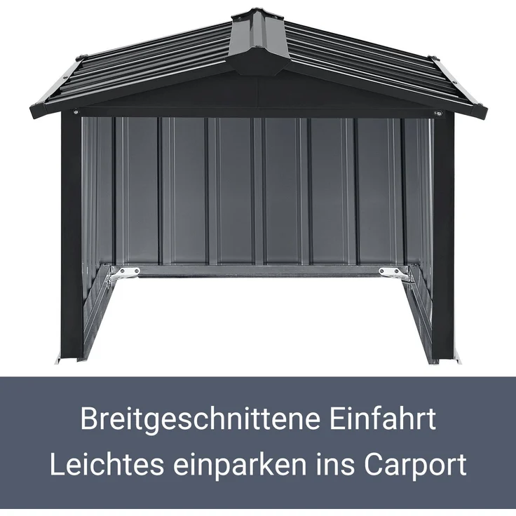 Juskys Mähroboter Garage MGMT1 mit Satteldach, anthrazit, Metall, 86 × 98 × 63 cm, Sonnen- und Regenschutz, anthrazit – Bild 8
