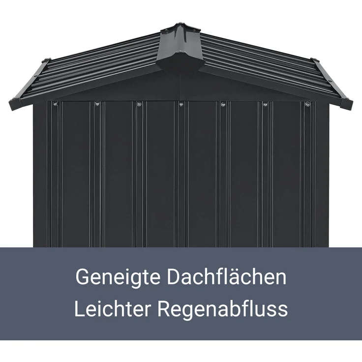 Juskys Mähroboter Garage MGMT1 mit Satteldach, anthrazit, Metall, 86 × 98 × 63 cm, Sonnen- und Regenschutz, anthrazit – Bild 7
