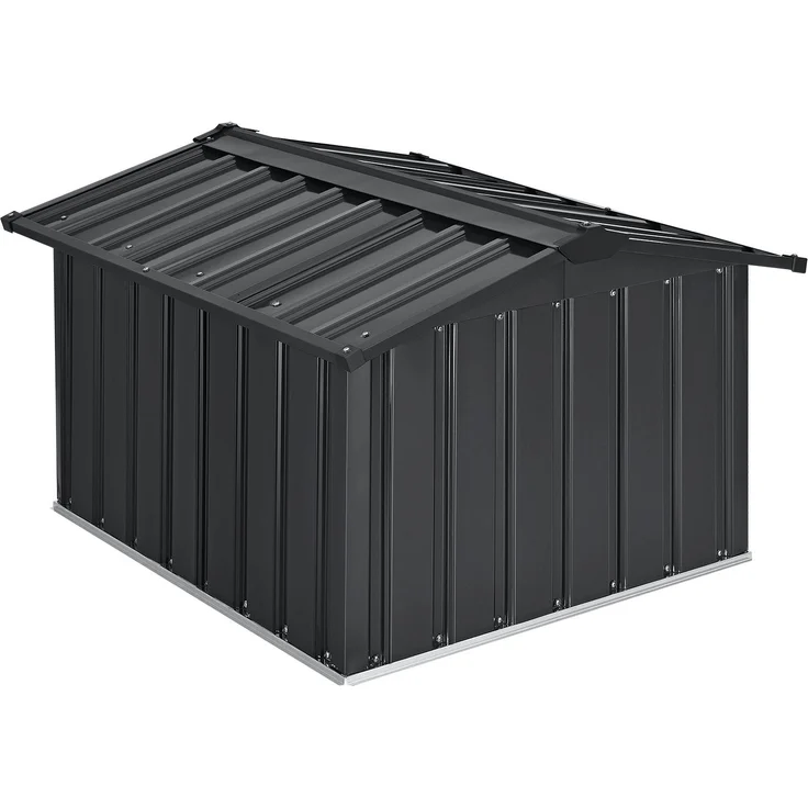 Juskys Mähroboter Garage MGMT1 mit Satteldach, anthrazit, Metall, 86 × 98 × 63 cm, Sonnen- und Regenschutz, anthrazit – Bild 2