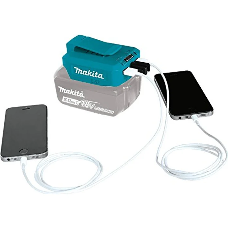 Makita DECADP05 Akku-USB-Adapter, 2 USB-Ausgänge für 14,4 V und 18 V Li-Ion Akkus, ohne Akku, ohne Ladegerät – Bild 4