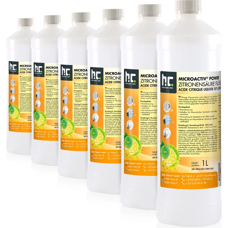 Höfer Chemie GmbH 15 x 1 Liter Zitronensäure 50% flüssig