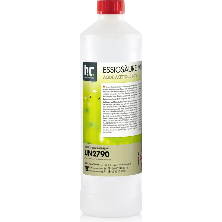Höfer Chemie GmbH 15 x 1 Liter Essigsäure 60% in Flaschen