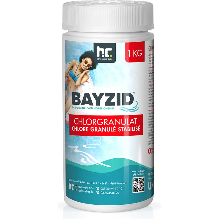 1 x 1 kg BAYZID Chlorgranulat für Pools