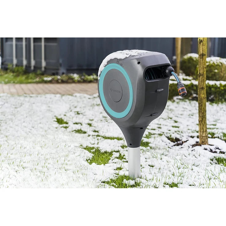 GARDENA Garten-Schlauchbox RollUp S 18604-20, 15 Meter Schlauchlänge, türkis, stehend, 360° drehbar 18604-20 UV-beständig, frostsicher – Bild 5