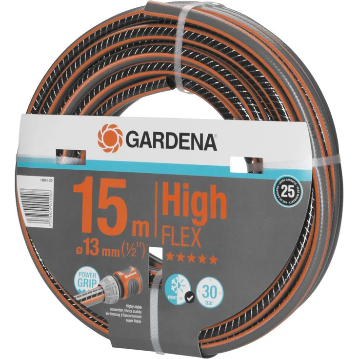 GARDENA Comfort HighFLEX Schlauch 13 mm (1/2''), 15 m Gartenschlauch mit Power-Grip-Profil, 30 bar Berstdruck, formstabil, UV-beständig (18061-20) – Bild 1