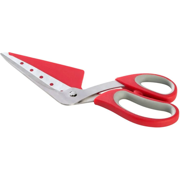 Allgrill Pizzaschere 27 cm Pizzaschneider Edelstahl-Kunststoff rot-grau