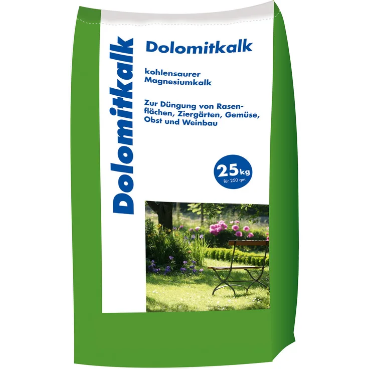 Hamann Mercatus GmbH Dolomitkalk 25kg Rasenkalk Calcium, Magnesium pH - Wert-Regulierung Körnung 0-2 mm