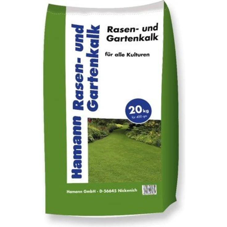 Hamann Rasen- und Gartenkalk 20 kg Streudünger fest, hohe Löslichkeit, nachhaltig, 400m²